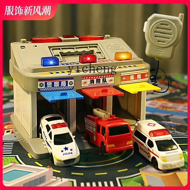 ZC Children's Command Center Toy Ambulance Engineering Parking Lot Inertia Set