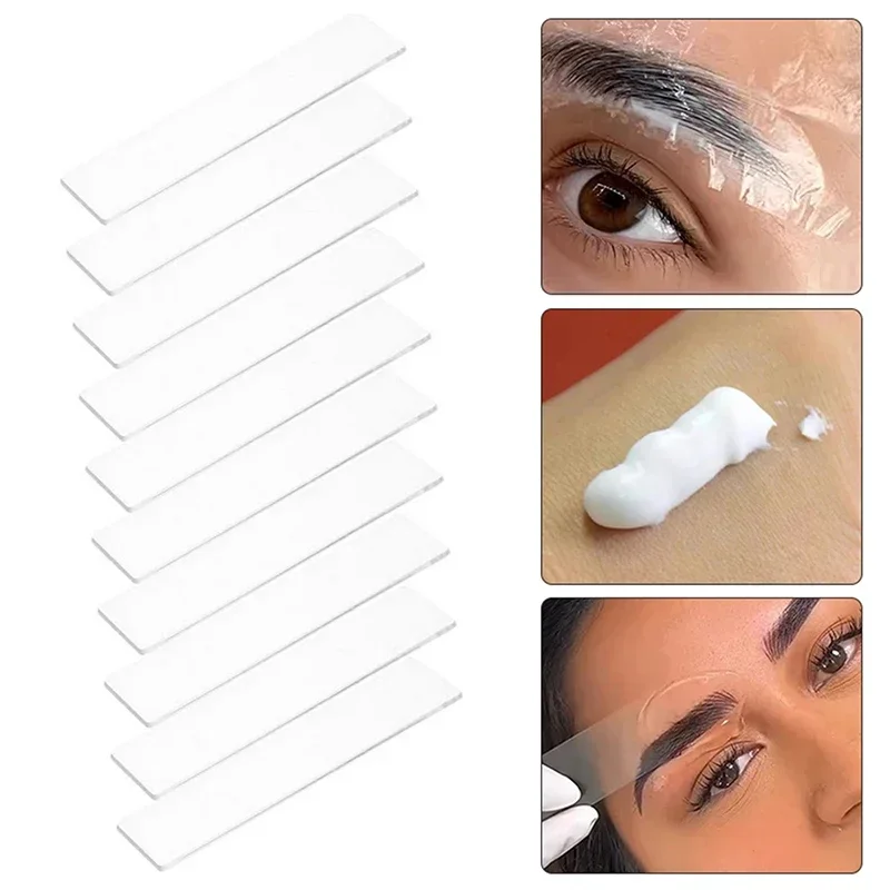 10/20Pcs Clear Acrylic Rectangle Strips For Applying Microblading Anesthesia Cream Applicator Strips Accessory Supplies
