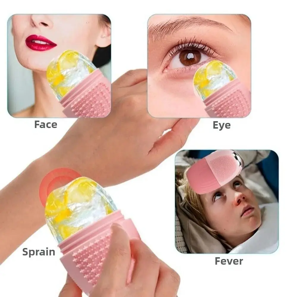 Verbesserter Silikon-Eisroller für das Gesicht, wiederverwendbare Schönheits-Hautpflege-Werkzeuge, Eisform, Gesichtslifting, Gesichtsmassagegerät, Augen und Hals