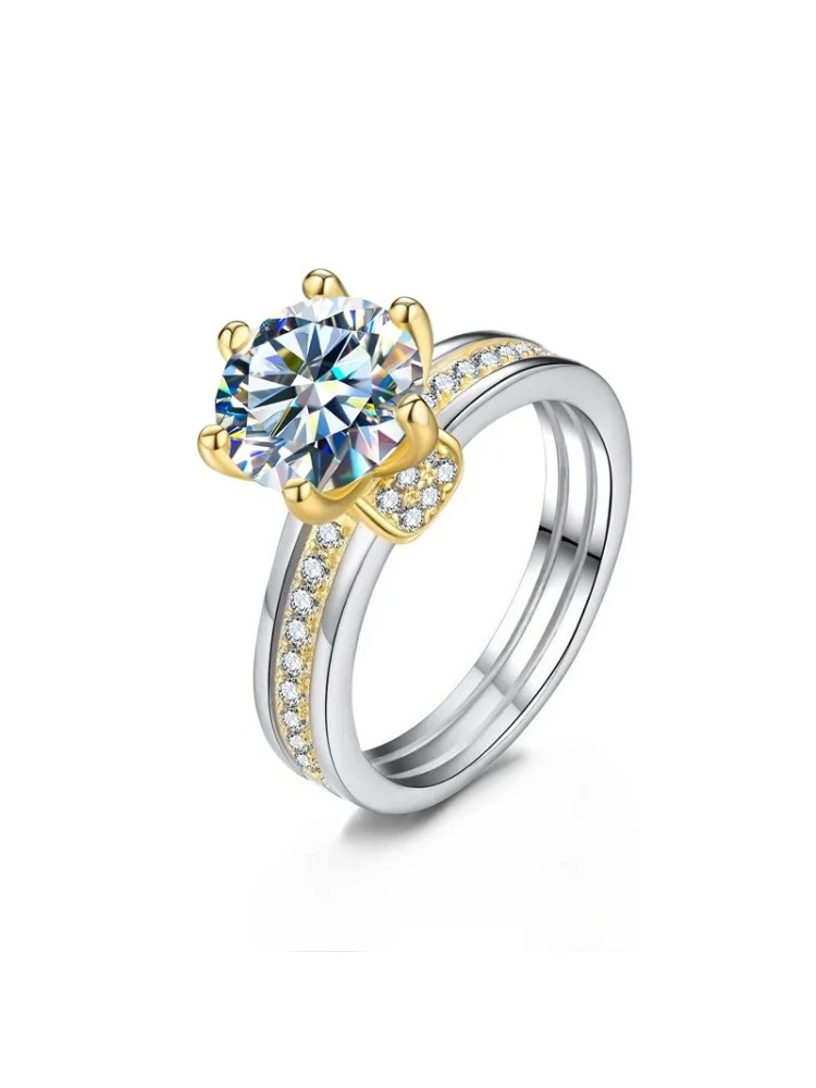 Modische, wunderschöne 2CT zertifizierte reine Moissanit-Diamant-Verlobungsringe für Damen, Hochzeits-Brautschmuck, Geschenk – Detail 5