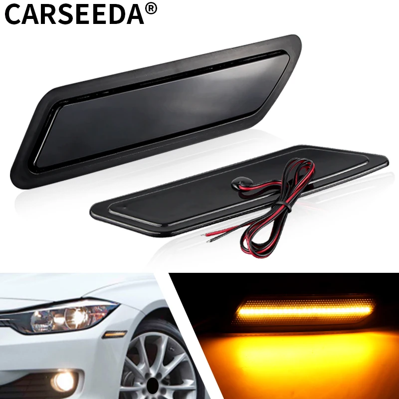 2Pcs LED Front Bumper Reflector Light Side marker Lamps Turn Signal Lights For BMW 3 F30 F31 320i 320ix 328d 328dx 328i 12-15