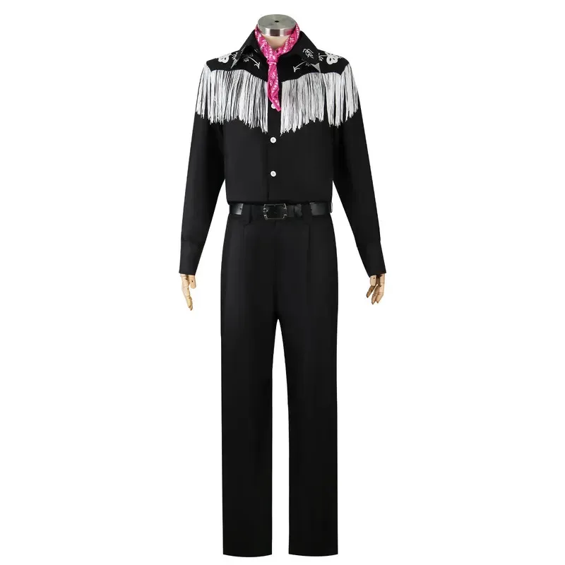 qa156NEW فيلم مارجوت روبي باربي كين تأثيري للرجل البالغين الأسود البقرة الصبي هالوين ازياء الوردي بذلة لعب الأدوار