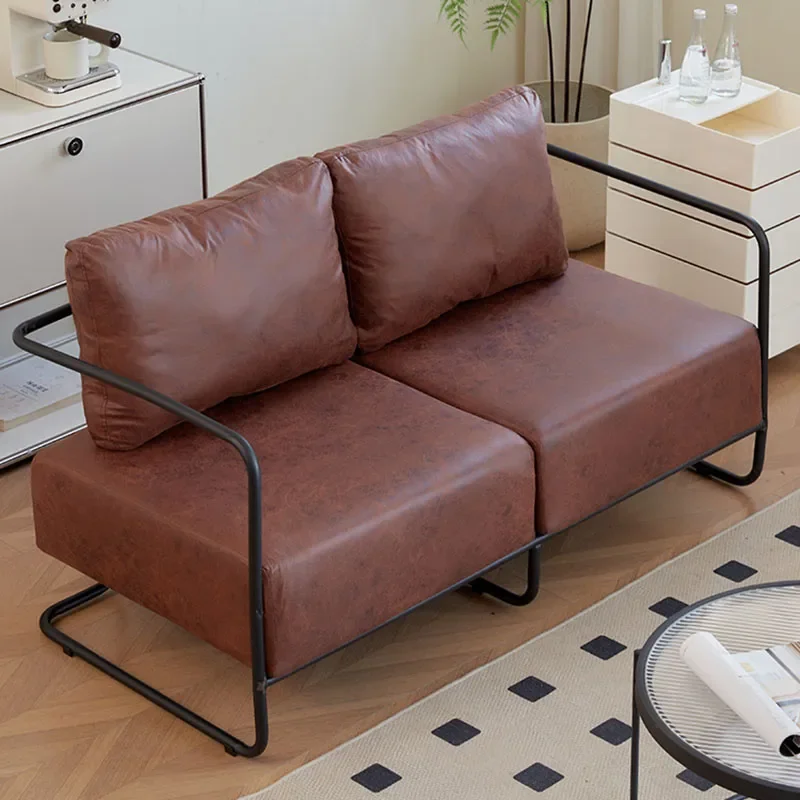 

Legs Metal Scratch Protector Living Room Sofas Vintage Leather Mini Classic Living Room Sofas Brown Japanese Divano Furniture