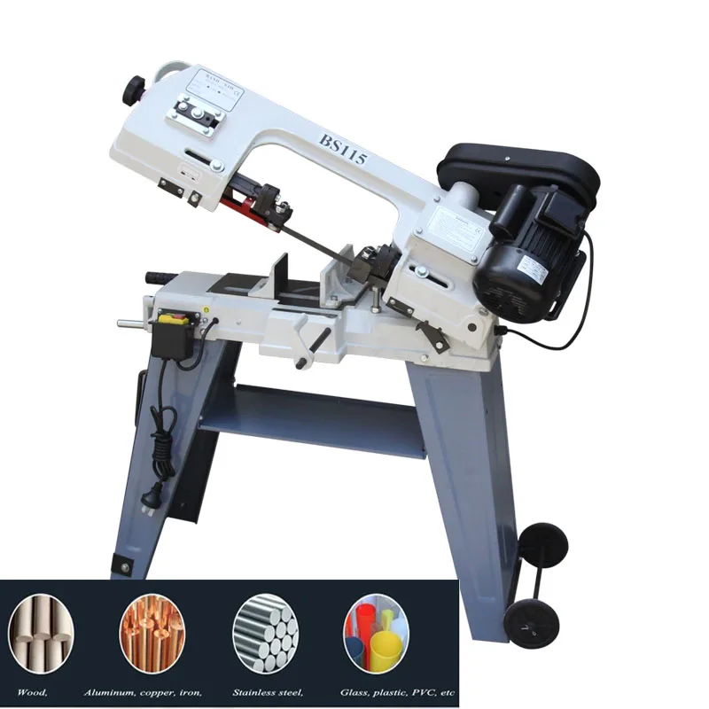 Woodworking Metal Sawing Machine 220V Band Saw Machine Multifunction Electric Desktop Vertical Band Sawing Machine BS115