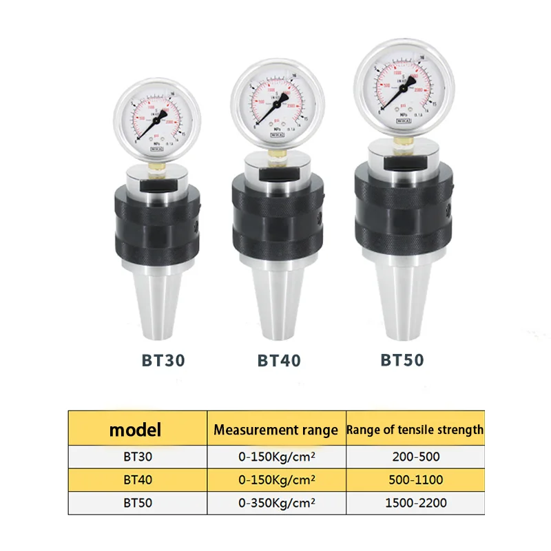 QIYI HSK63 CNC Testing Tool Spindle BT30 BT40 BT50 Hydraulic Testing Instruments Spindle Tension Meter CAT40 SK40