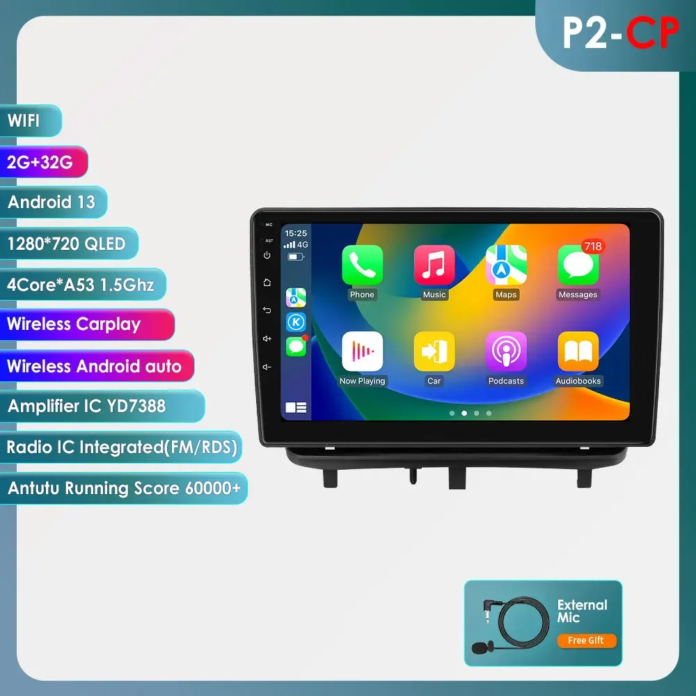 2din 9 "Android 12 Autoradio Voor Opel Corsa D 2007-2012 Hatchback Van Auto Multimedia Radio Speler Navi Gps Carplay Autoradio