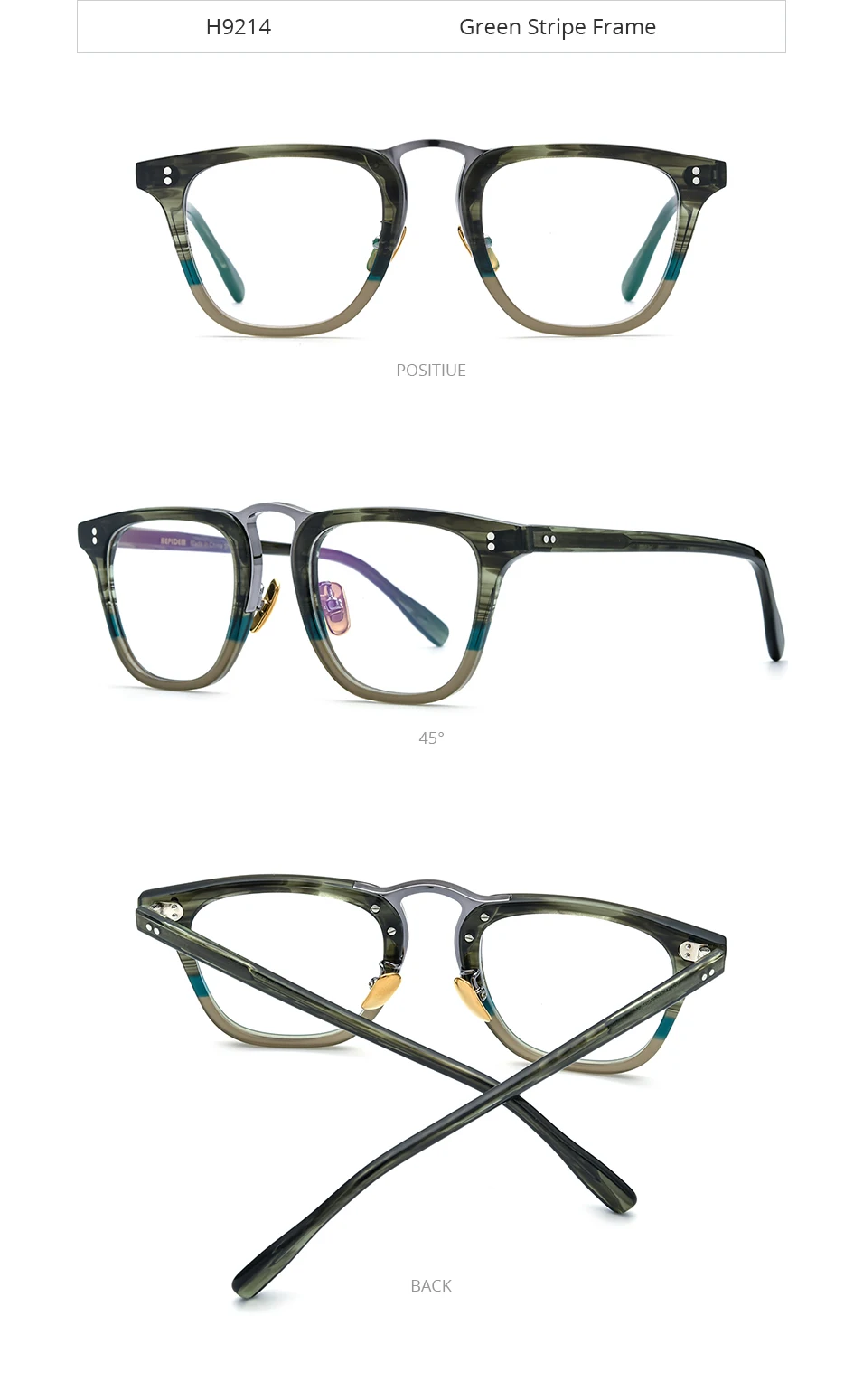 HEPIDEM Acetat Brille Rahmen Männer Marke Designer Retro quadratische Nerd Brillen japanische handgemachte Brille Vintage Brillen 9214 – Detail 9