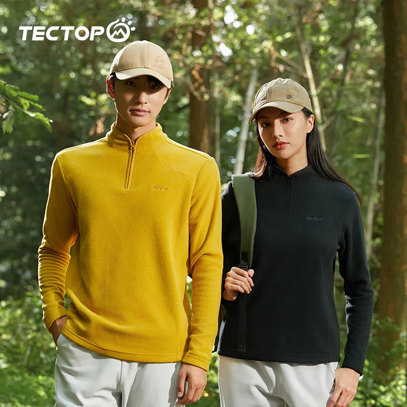 Tectop men women Fleece Jacket Autumn Winter Couple Outdoor Windproof Thermal warm Camping Hiking pullover Half open zipper coat