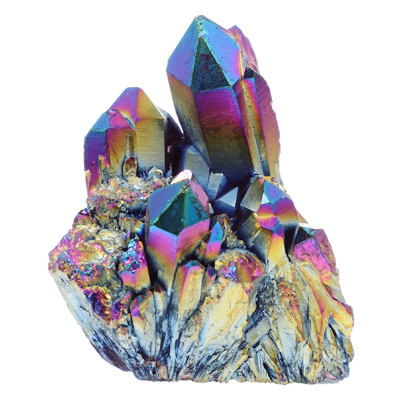 

Rainbow Crystal Cluster Adornment White Irregular Natural Stone Desktop Decor Feng Shui Ornament Home Gift Health Wellness