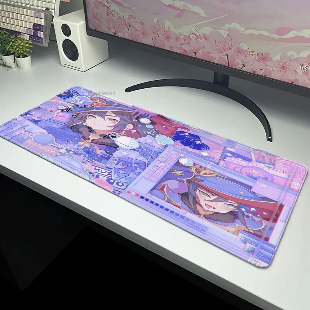Genshin Impact Mouse Pad Anime Large Gaming Mousepad Rubber Mat Deskmat Pc Accessories Desk Protector Gamer Keyboard Pads