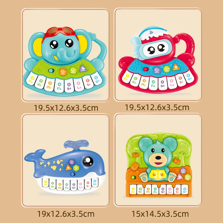 Jouet Musical pour bébé, son d'animal mignon, clavier de Piano pour enfants, Instrument de musique électrique clignotant, jouet éducatif précoce, cadeau pour enfants