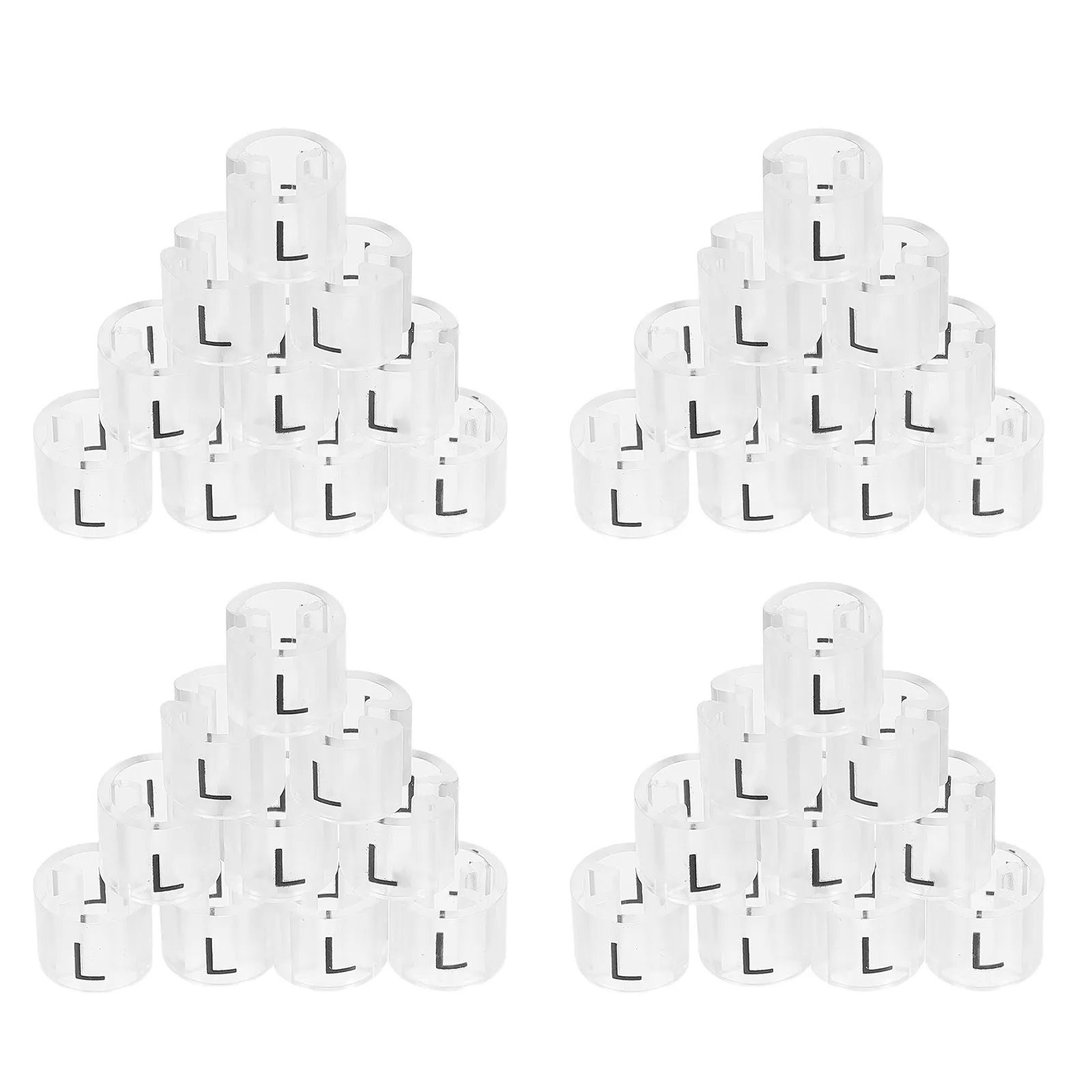 100Pcs Garment Size Tags Plastic Holders L Size Clips for Clothes Hangers Retail Plastic Label Clips Apparel Display