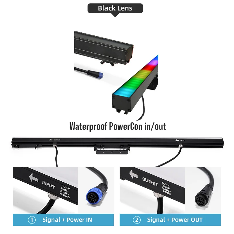 Bandes lumineuses à LED RVB polychrome, effets de scène IP65, mode DMX 512, boîte de commande Artnet, utilisation en extérieur, 3 en 1, 8 pièces