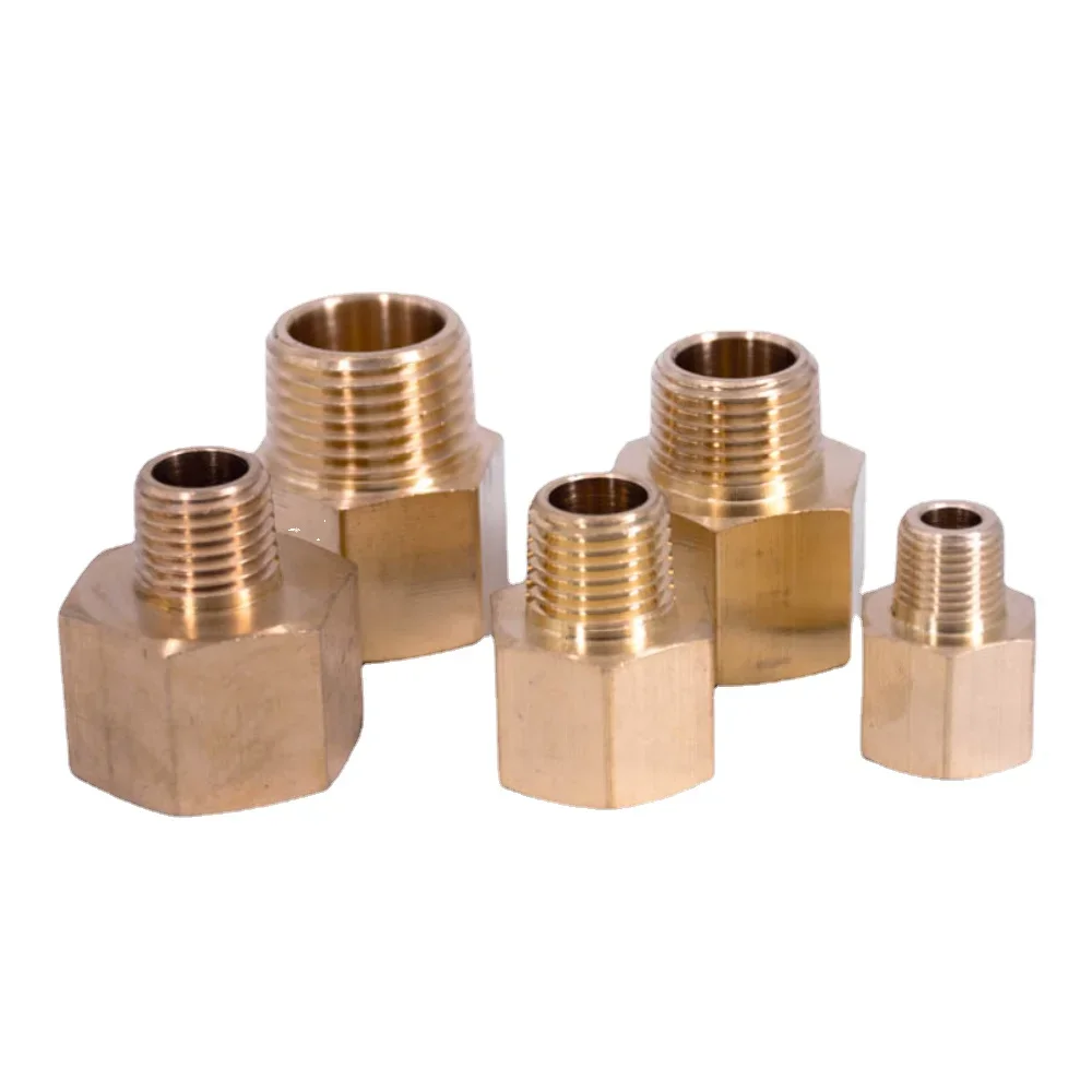 

1/8" 1/4" 3/8" 1/2" NPT Female Male Hex Reducer Reducing Bushing Brass Pipe Fitting Connector Coupler Adapter for Pressure Gauge