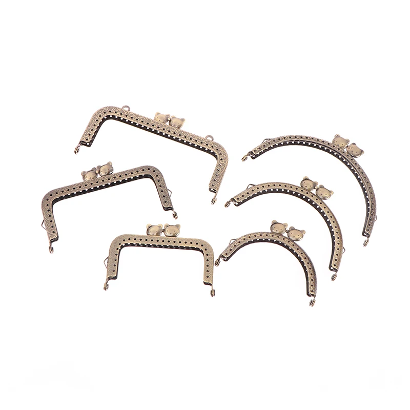 1Pc 8.5/10.5/12.5CM Cat Head Metal Purse Frame Handle for Clutch Bag Handbag Making Clasp Lock Bags Accessories