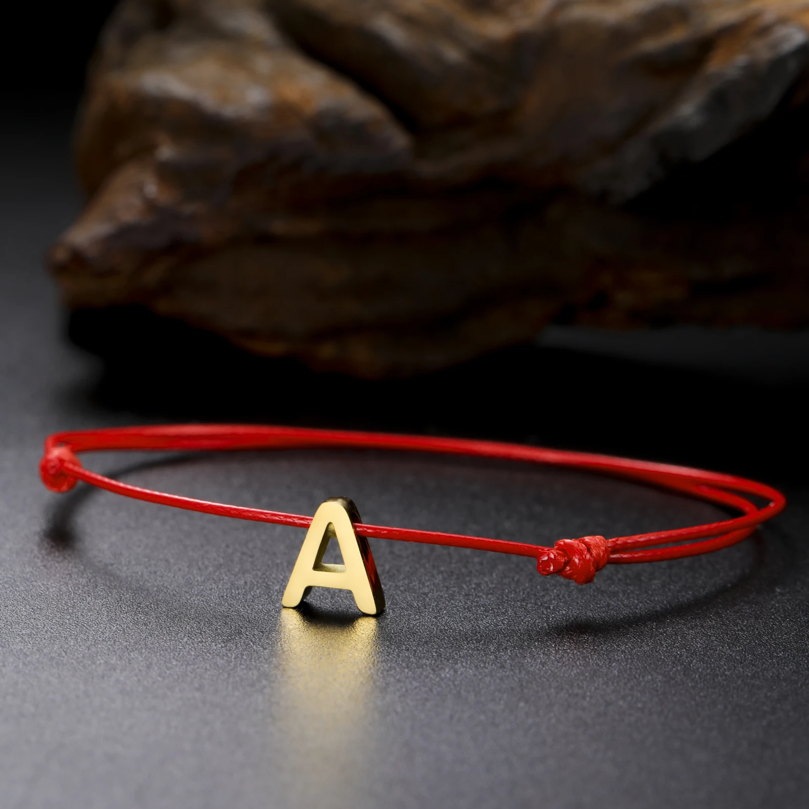 Unift Initial Name Stainless Steel Charm Red Thread Protection Bracelet for Women Trendy friendship Jewelry Letter Alphabet A-Z