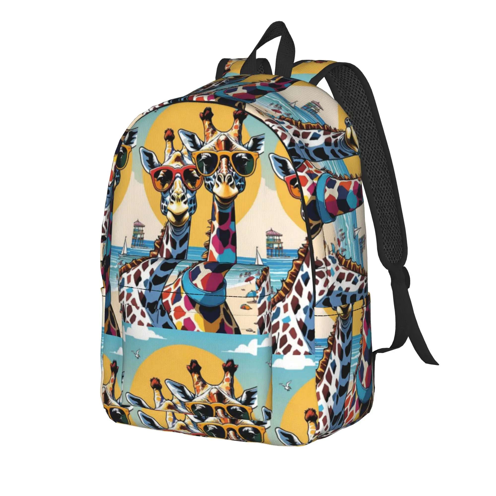 Giraffe Cute Pattern Backpack  Unisex Polyester Travel Backpacks Durable Stylish School Bags Rucksack