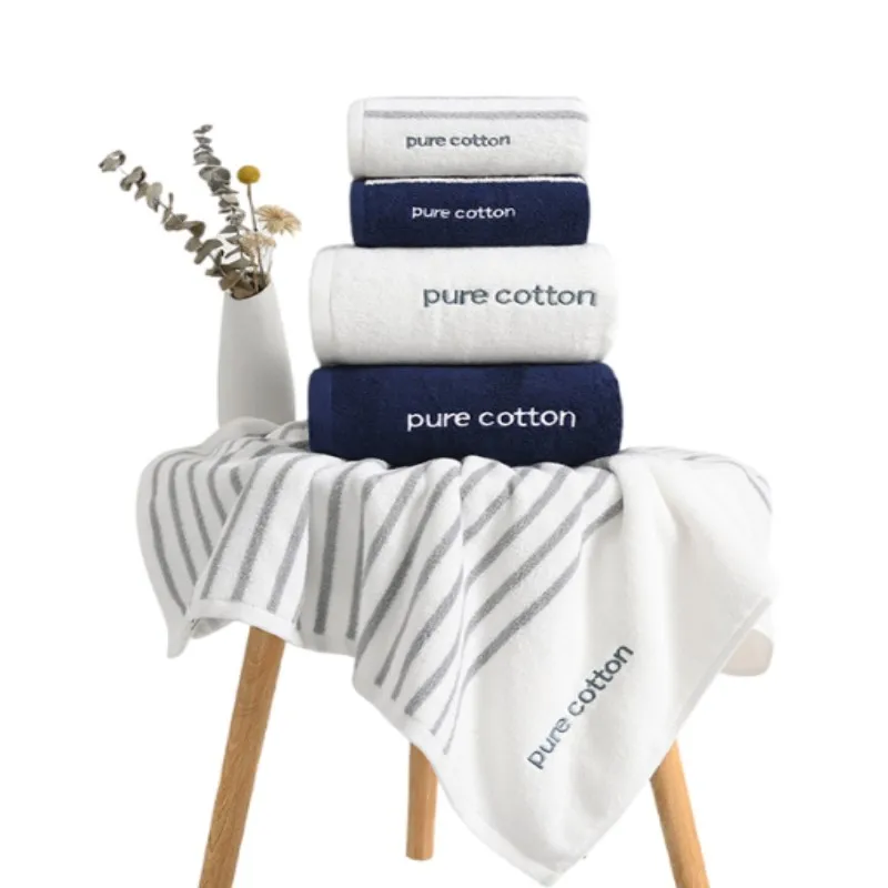 

White Blue Classic Beach Towels Oversized Cabana Stripe Cotton Bath Hand Towel Large Luxury Plush Thick Hotel Swim Pool Towels