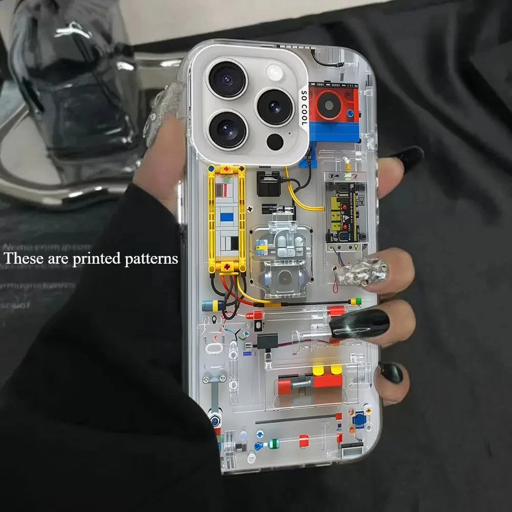 Advanced Circuit Board Phone Case for IPhone 11 12 13 14 15 16 Pro Max X XS MAX XR SE2 7 8 Plus Colored Silver Hard Cover Fundas