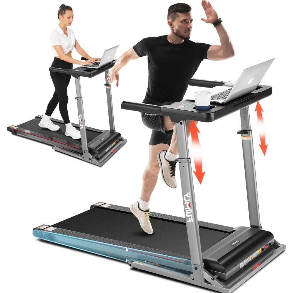 

Treadmill with Desk Workstation & Adjustable Height,Walking Pad Treadmill with Desk & Incline, Folding Work Treadmill for Home