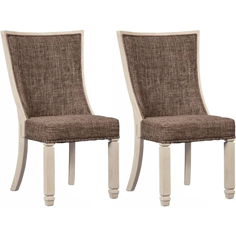 Modern Farmhouse Upholstered Dining Chair, 2 Count, Brown,BEAUTIFULLY CRAFTED,ASSEMBLY REQUIRED