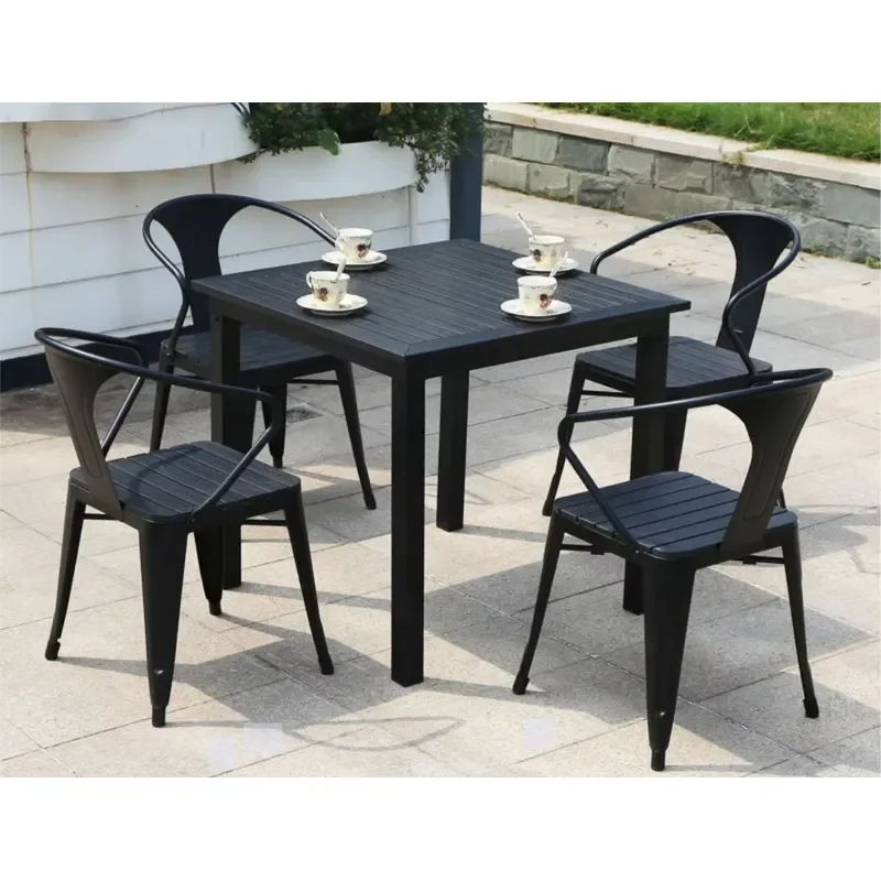 Nordic Garden Villa Outdoor Patio Furniture Courtyard Leisure Restaurant Garden Dining Set