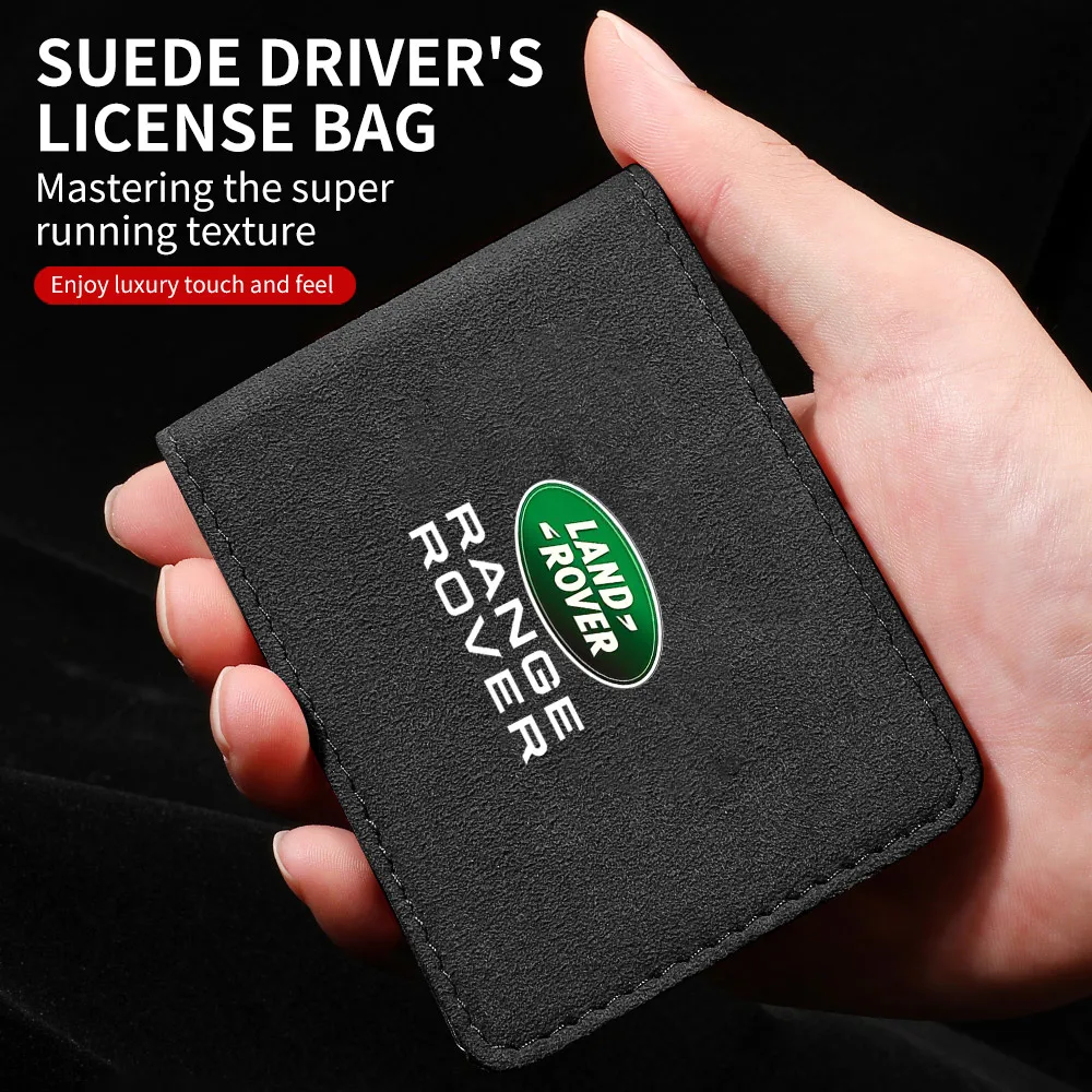 Car Logo Driving License Bag Card Credit Holder Purse For Land Rover Range Rover Discovery Sport Defender 110 Freelander Evoque