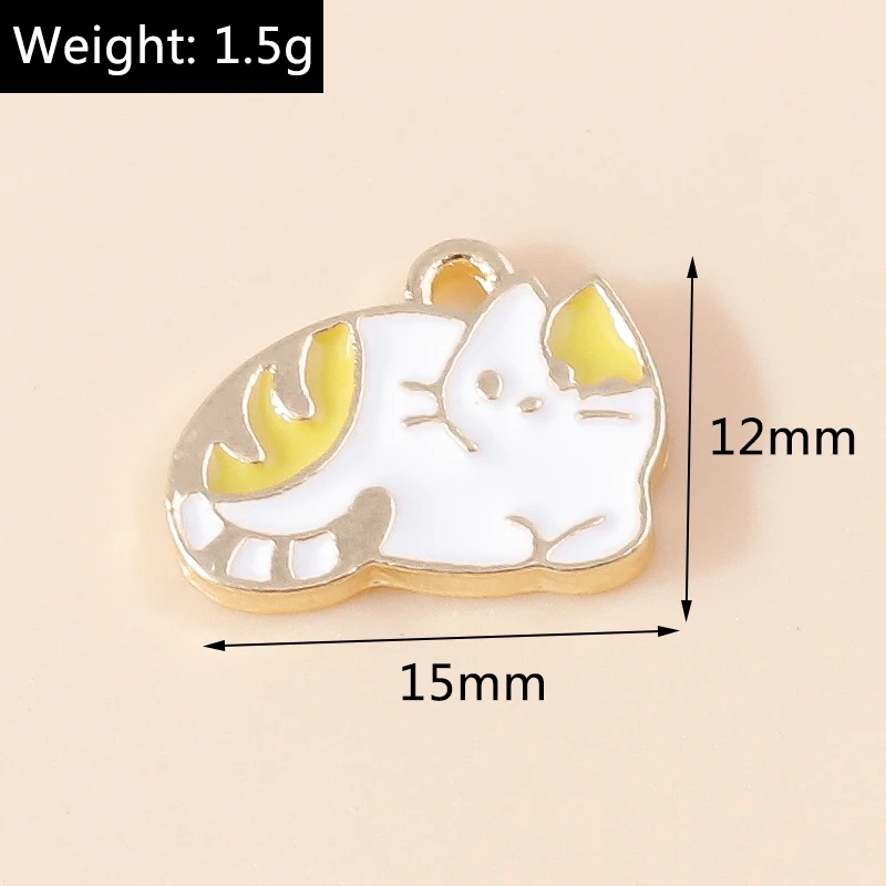 20 Stück Cartoon-Mix-Tier-Charms, Emaille-Hunde- und Katzen-Charms für Schmuckherstellung, Ohrringe, Anhänger, Halsketten, DIY-Bastelzubehör – Detail 11