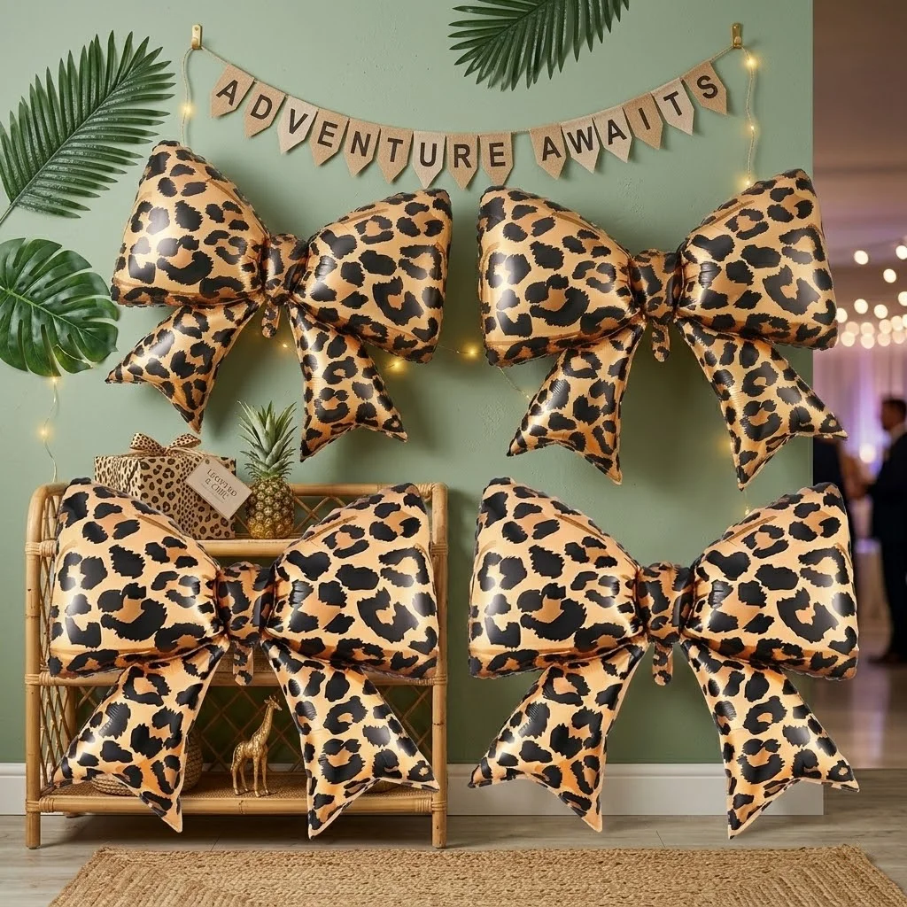 Giant Leopard Print Bowknot Ma - Baby Nursery Jungle Theme ulasan dan harga