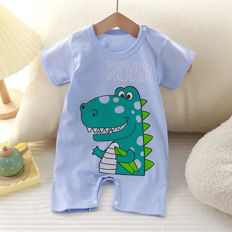 

New 2024 Newborn Summer Romper Baby Short Sleeve O-neck Cute Cartoon Tiger Rompers Toddler Playsuit Infant One-piece Clothing