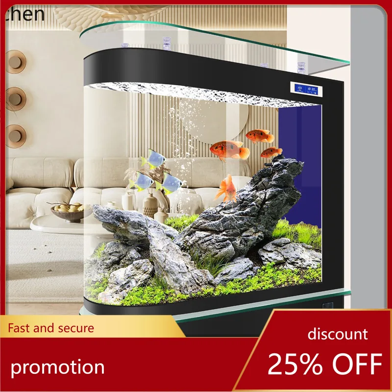 

ZML Fish Tank Side Filter Vertical Fish Tank Living Room Household Medium and Large Goldfish Tank Free Water Change Aquarium