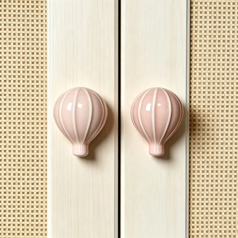 2Pcs Dopamine Ceramic Balloon Cabinet Knobs Wall Decor Drawer Handles for Home Decoration Bedroom Bathroom Cupboard Drawer