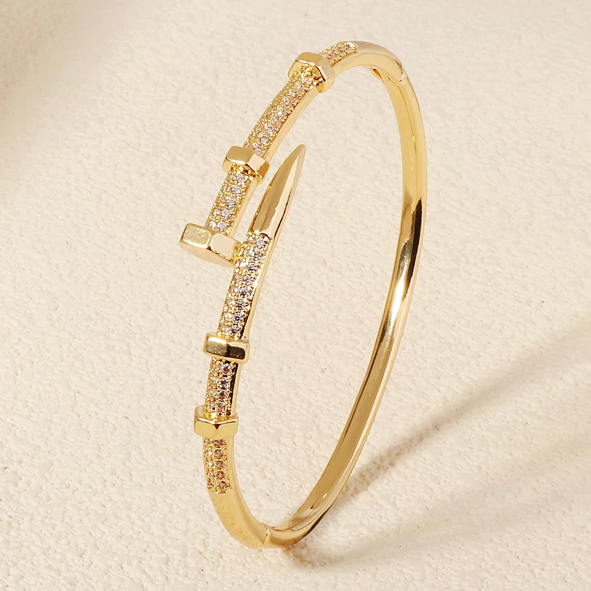 Female Jewelry Nail Bracelets Trendy Bracelet Zircon Screw Bracelet For Women Everyday Party Festive Jewelry As Gifts image 2