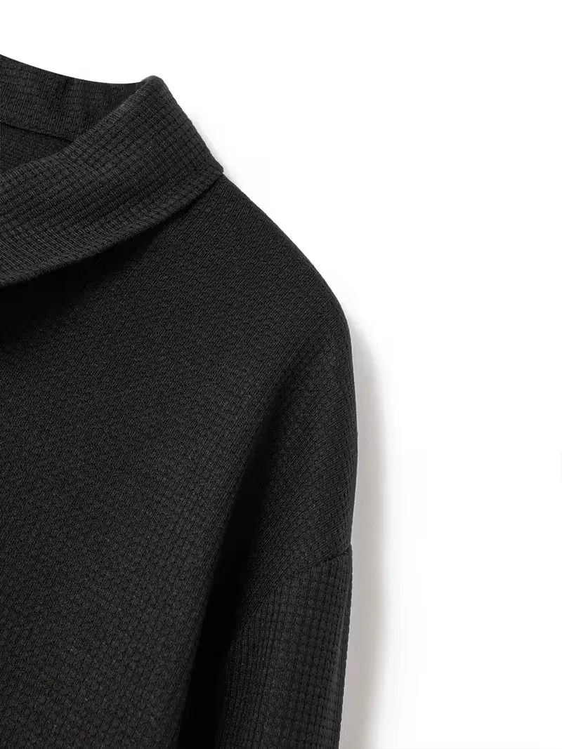Modische Herrenjacke mit Waffelrevers und Reißverschluss mit Logo, Frühling und Herbst, hochwertiger Freizeit-Cardigan-Mantel, vielseitige Alltags-Oberbekleidung, 4 Farben – Detail 4