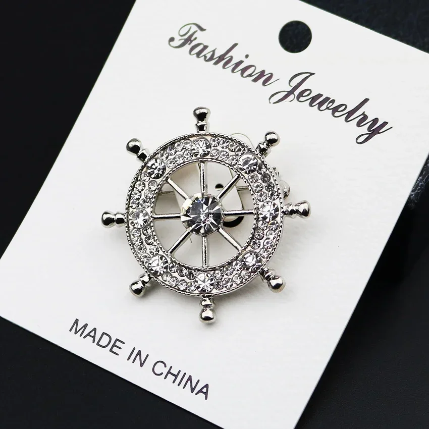 مجموعة دبوس بروش ريترو على الطراز البريطاني - جناح هوك، تاج، الدفة، الأيائل، البومة، شارات أوراق الشجر لإكسسوارات طوق القميص البدلة الرجالية #6