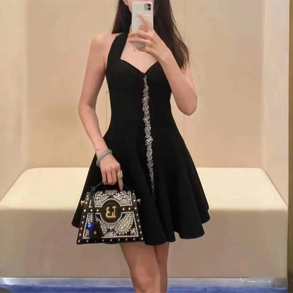 Versão high-end parisiense luxo cristal decorado ouro bule jaet aberto cardigan ele ne pendurado malha dr para mulher