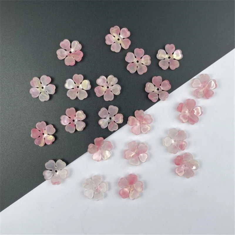 

20pcs new creative resin beads acetic acid flower charms connectors for diy earrings hairpin jewelry making accessories