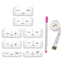 8 pezzi strumento guida per righello allineamento delle magliette per centrare i disegni per posizionamento del vinile