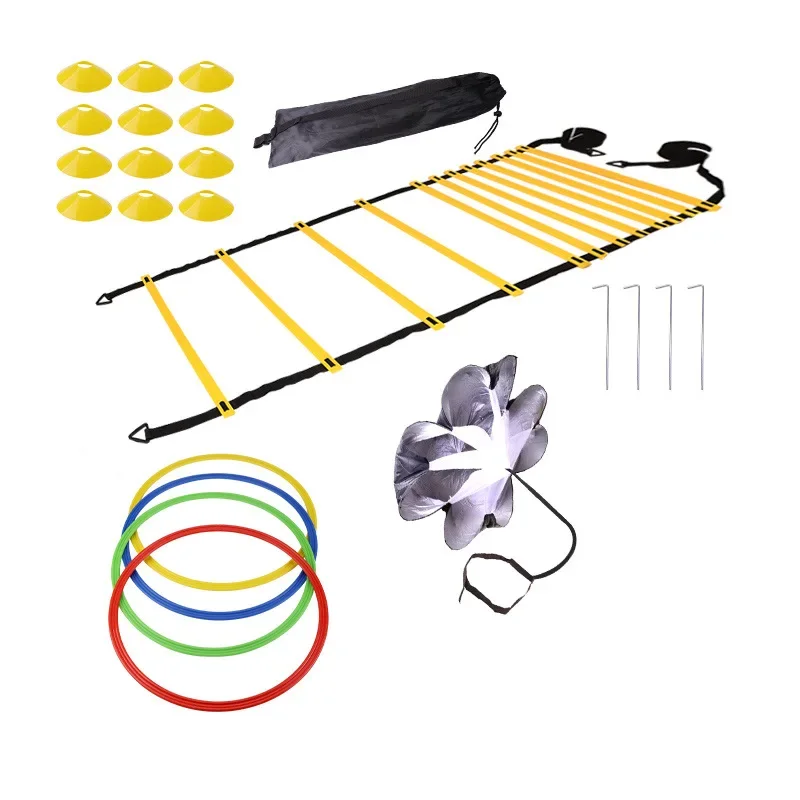 Football Training Kit Agility Ladder Hurdle Logo Disc Resistance Umbrella Set