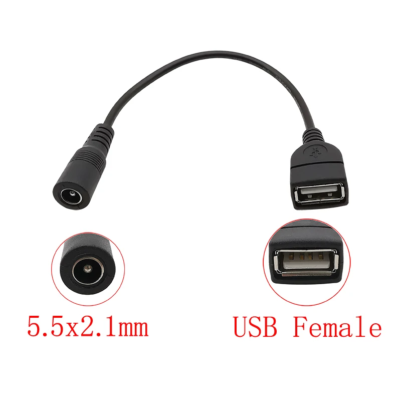 1 sztuka USB Micro męskie/typ C wtyczka/gniazdo USB żeńskie do 5.5mm x 2.1mm żeńskie gniazdo DC przewód zasilający kabel konwerter złącza