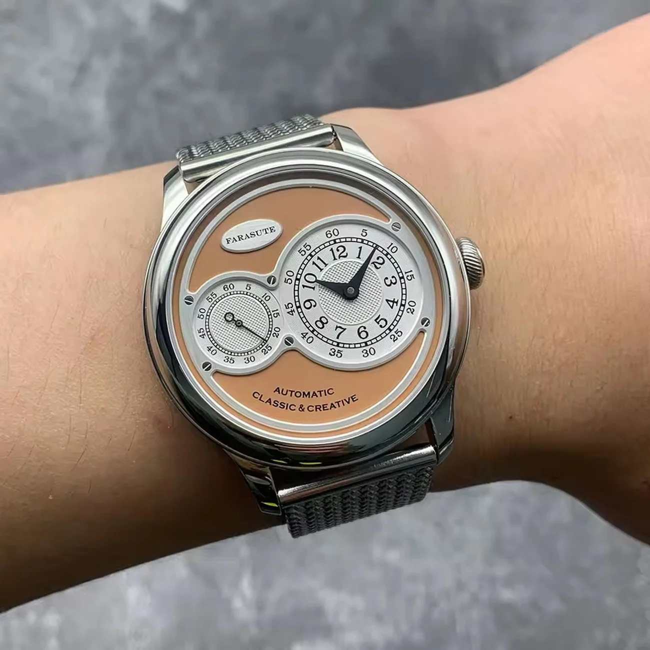 

FARASUTE мужские автоматические часы 40 мм винтажные механические наручные часы с сапфировым зеркалом 50 м водонепроницаемые маленькие секундные циферблаты