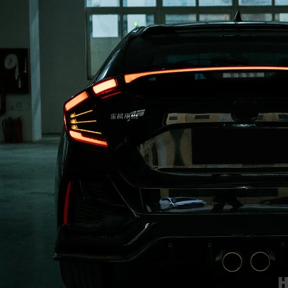 مجموعة المصابيح الخلفية للسيارات لهوندا سيفيك X 10th FC FK7 FK8 2016-2021 ترقية السيارة LED الديناميكية من خلال ملحقات الضوء الخلفي