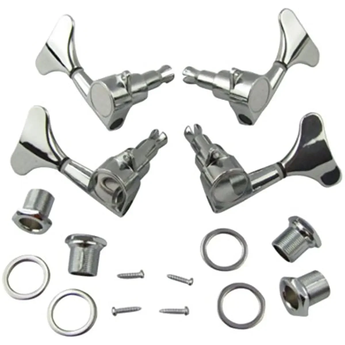 

2+2 Sealed Bass Tuners Tuning Pegs Keys 2R2L Machine Heads for 4 String Bass Guitar, Chrome