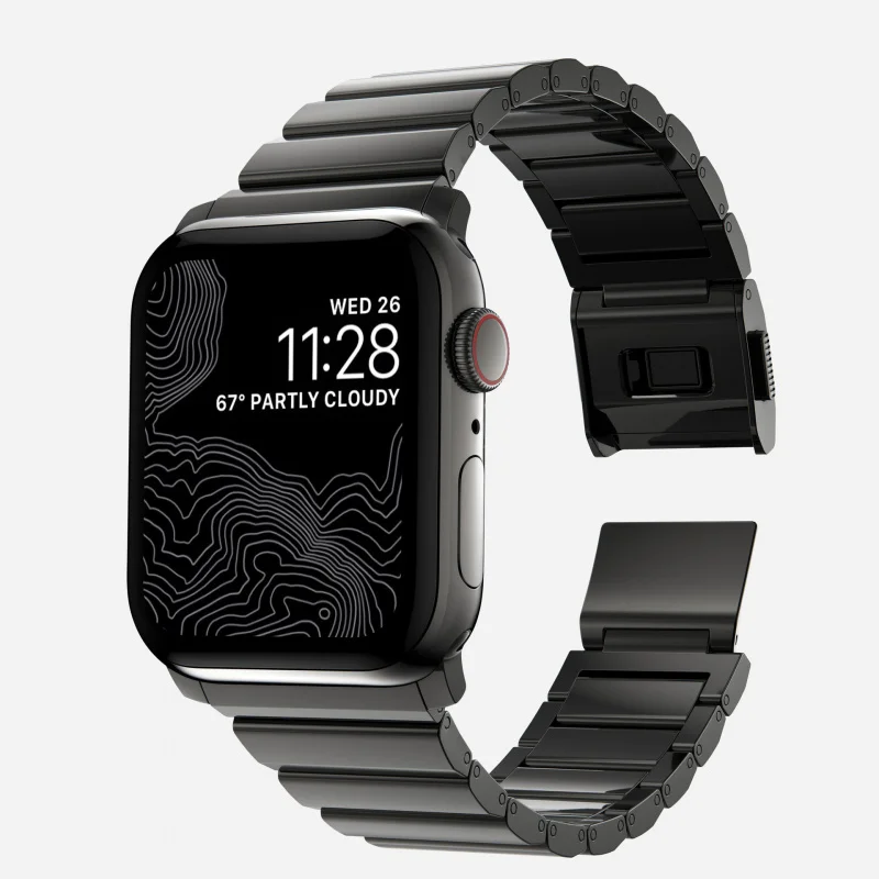 

Браслет из нержавеющей стали с бусинами подходит для Apple Watch s9 ультрамагнитный ремешок для часов с застежкой