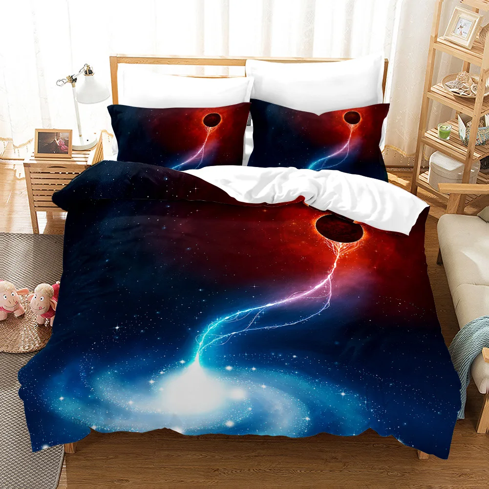 

Пододеяльник Galaxy Sky, комплект постельного белья из микрофибры со звездной тематикой для детей, подростков, взрослых, королева/король/полный/двойной размер