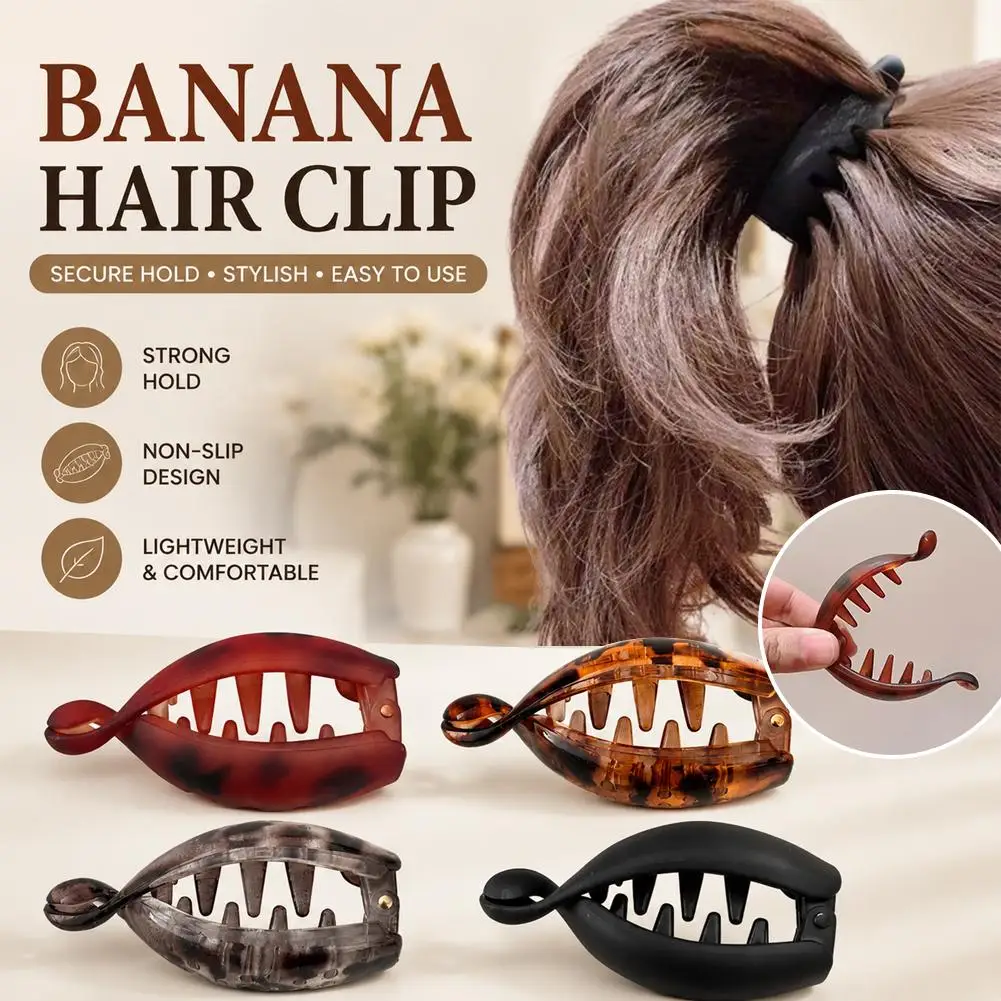 Bananen-Haarspange für Frauen, rutschfest, für hohe Pferdeschwänze, starker Halt, französische Twist-Haarspange für dickes Haar, Haaraccessoires – Detail 8