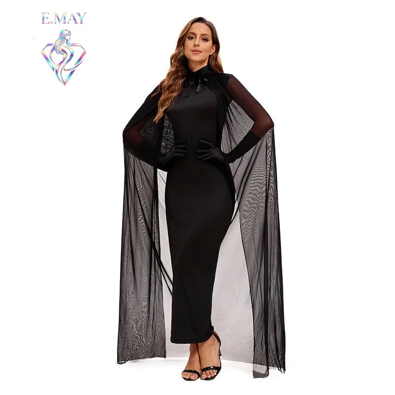 

Hot Selling Halloween Witch Costume with Cloak Masquerade Ball Makeup Performance Stage Outfit Women's Traditional Cl...