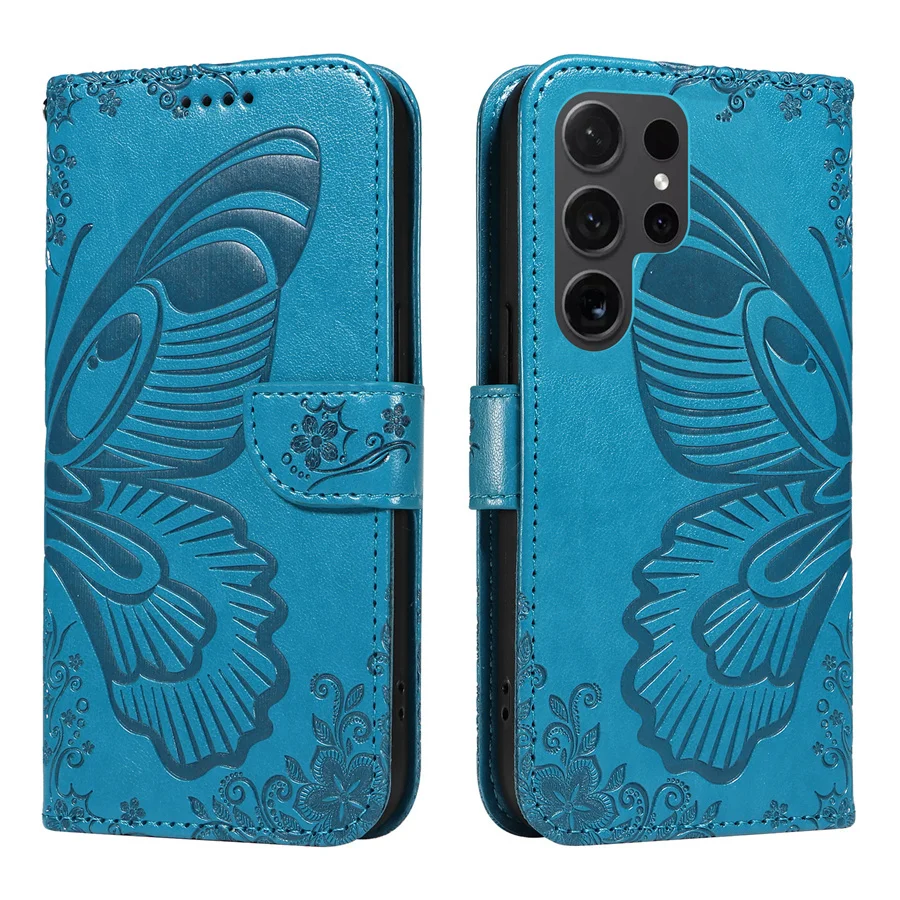 Butterfly Animal Leather Case For Samsung Galaxy A05 A05S A12 A13 A14 A15 A22 A23 A24 A25 A32 A33 A34 A35 A52 A53 A54 A55 5G A73