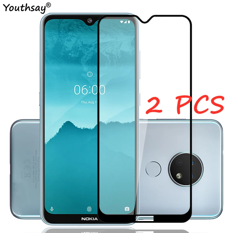 2PCS For Nokia 6.2 Glass Screen Protector Full Glue Protective Film For Nokia 6.2 7.2 5.3 G60 Tempered Glass for Nokia 6.2