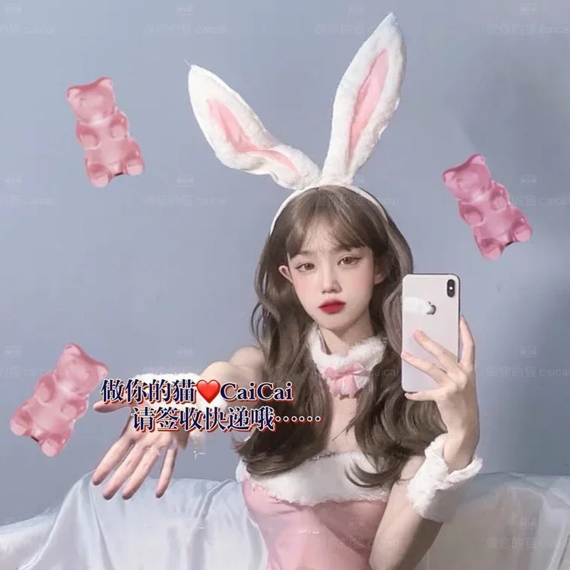 Bear House AA, супер милый сексуальный классический костюм для косплея с кроликом для девочек, розовая униформа японского аниме с кроликом, порно вечеринка, новинка 2025 WKD001